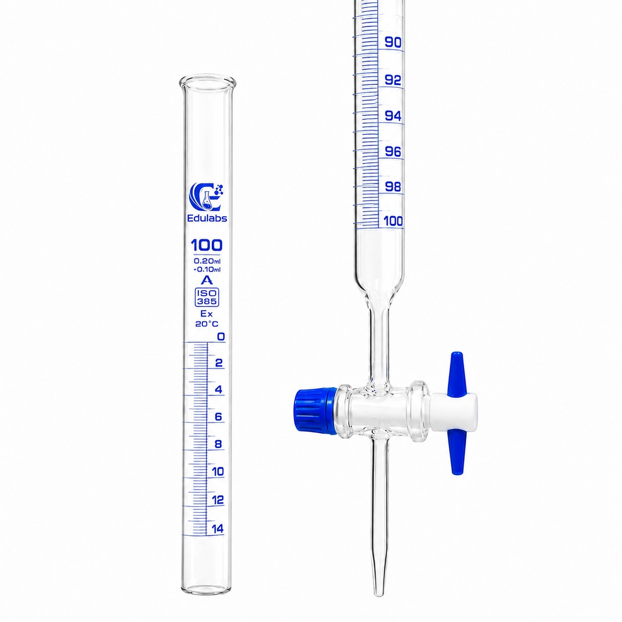 Burette with Glass Stopcock in Schellbach Stripe, Class AS