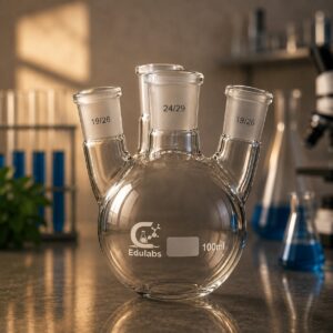 Flasks, Round Bottom, Four Necks Parallel, DIN & USP